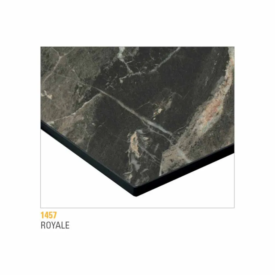 Coffee Table in Painted Metal with Hpl Top Made in Italy - Numbo Viadurini