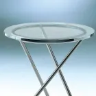Coffee Table in Tempered Glass with Steel Base Made in Italy - Pegaso Viadurini