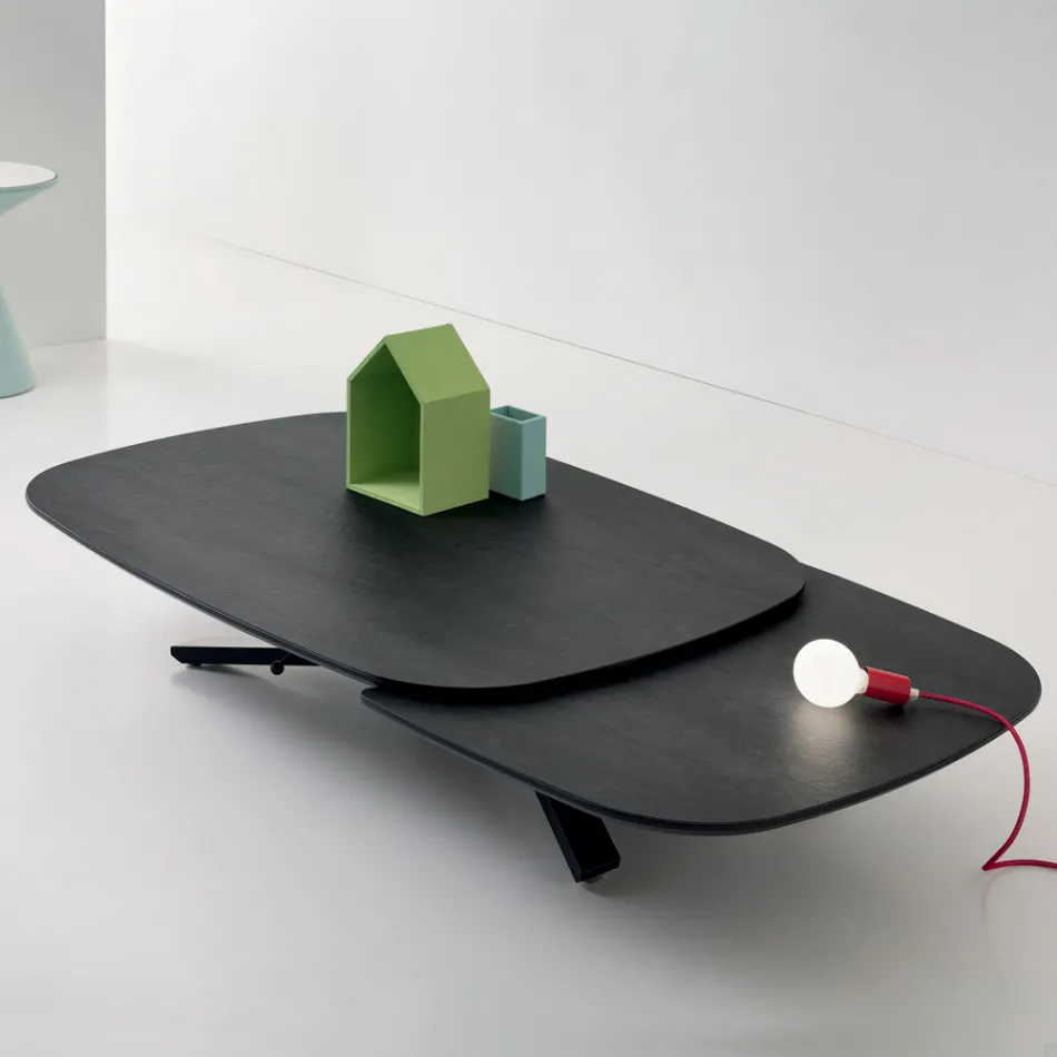 Convertible Extendable Coffee Table in Metal and Ceramic - Gioacco Viadurini