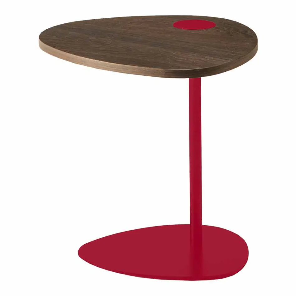 Living Room Coffee Table in Metal and Wooden Top, Luxury Design - Yassine Viadurini