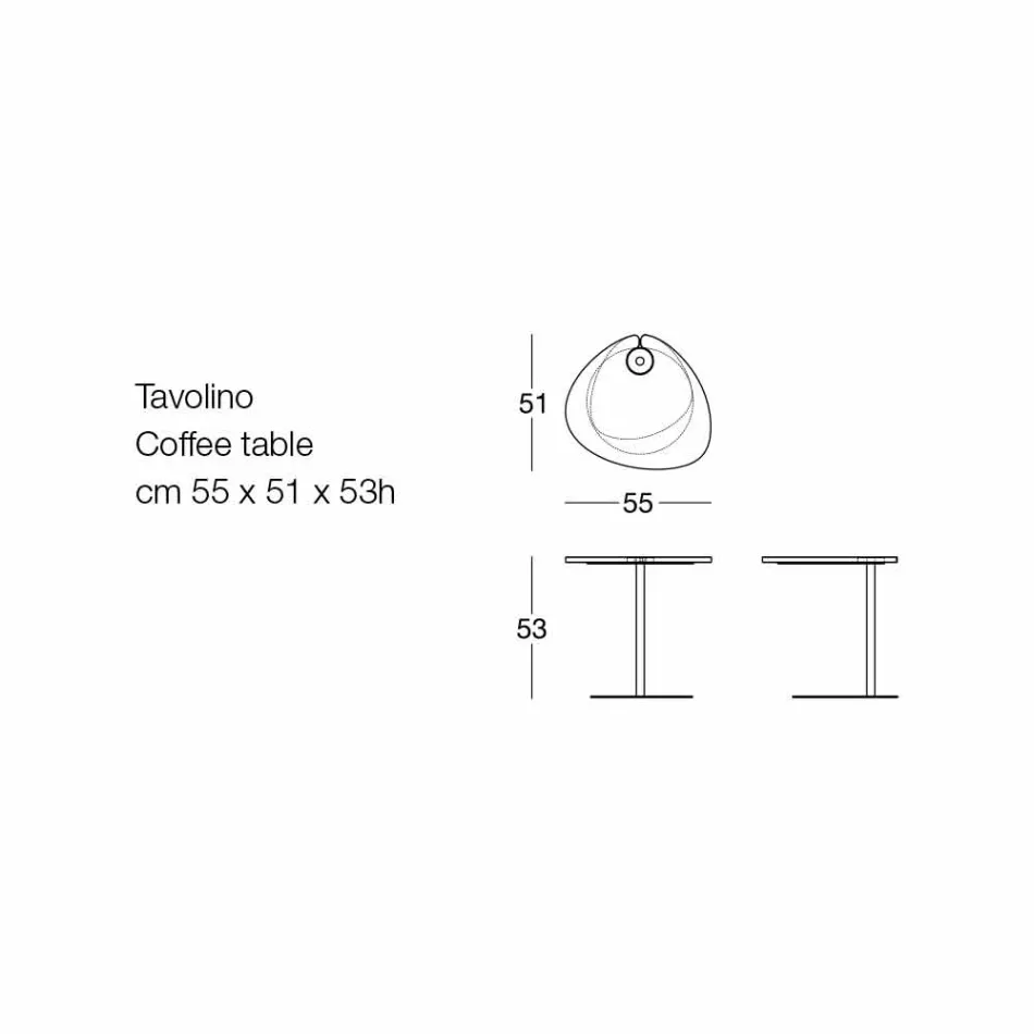 Living Room Coffee Table in Metal and Wooden Top, Luxury Design - Yassine Viadurini