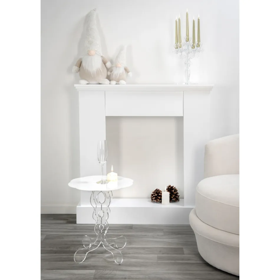 White round coffee table, diameter 36cm, modern design Janis, made in Italy Viadurini