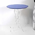 Round blue coffee table diameter 36 cm modern design Janis, made in Italy Viadurini