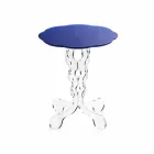Round blue coffee table diameter 36 cm modern design Janis, made in Italy Viadurini