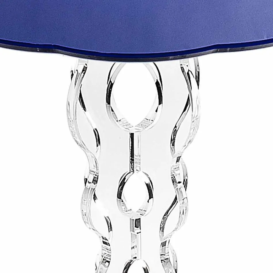 Round blue coffee table diameter 36 cm modern design Janis, made in Italy Viadurini
