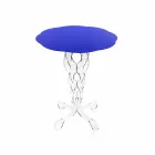 Round blue coffee table diameter 50 cm modern design Janis, made in Italy Viadurini