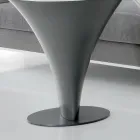 Round Coffee Table Boat Shape in Metal and Etched Glass - Boarding Viadurini