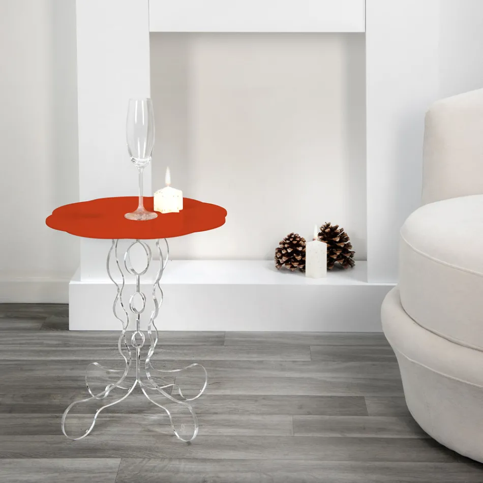 Red round side table 36 cm Janis, modern design, made in Italy Viadurini