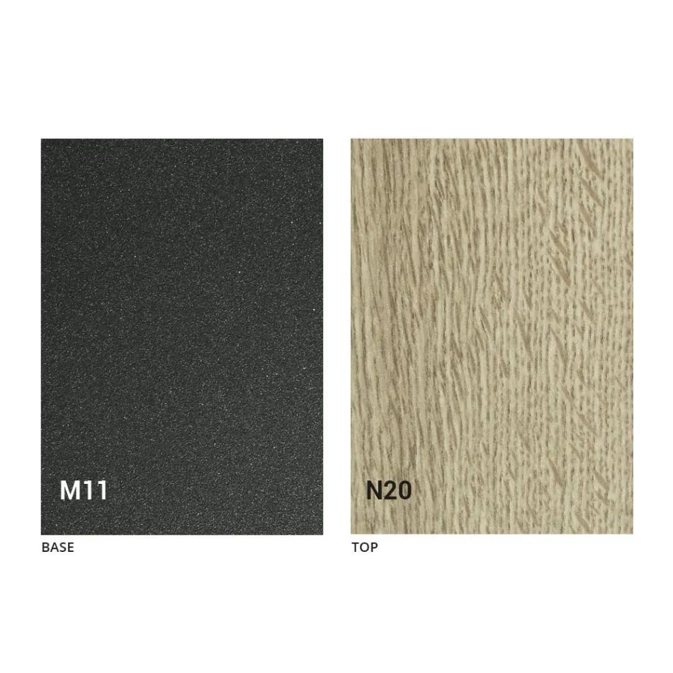 Transformable Coffee Table with Wooden Top and Metal Base Made in Italy - Peach Viadurini