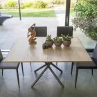 Coffee Table Convertible into a Dining Table Wood Top and Metal Base - Peach Viadurini