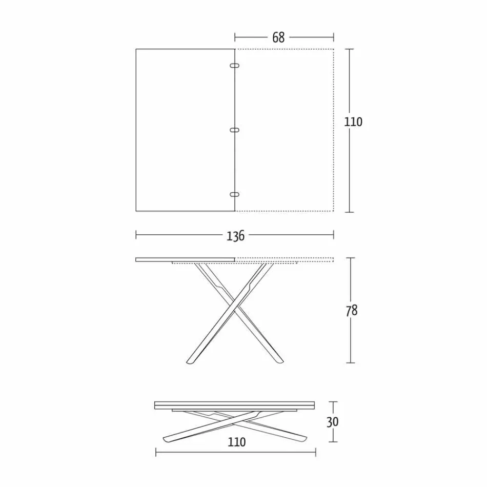 Coffee Table Convertible into a Dining Table Wood Top and Metal Base - Peach Viadurini