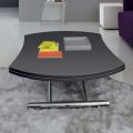 Transformable Coffee Table in Round Metal and Glass Dining Table - Giordana