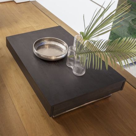 Modern Transformable Coffee Table in Metal and Wood Made in Italy - Universe Viadurini