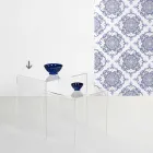 Contemporary 50x50cm Transparent Small Sideboard Terry Big, made in Italy Viadurini