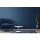 Eero Saarinen Tulip Coffee Table H 39 with White Liquid Laminate Top Made in Italy - Scarlet Viadurini