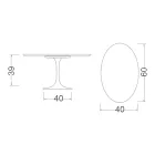 Tulip Coffee Table Eero Saarinen H 39 with Oval Top in Emperador Dark Marble Viadurini