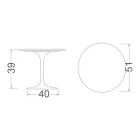 Tulip Coffee Table Eero Saarinen H 39 with Round Top in Arabescato Marble Viadurini