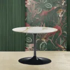 Tulip Coffee Table Eero Saarinen H 39 Oval in Gold Caracatta Marble Made in Italy Viadurini