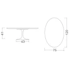 Tulip Coffee Table Eero Saarinen H 41 with Oval Top in Carrara Statuarietto Marble Viadurini