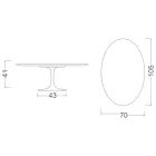 Tulip Coffee Table Eero Saarinen H 41 with Oval Top in Black Marquinia Marble Viadurini