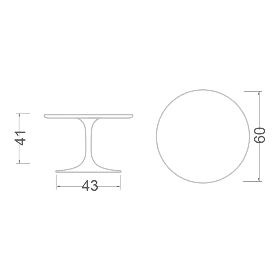 Eero Saarinen Tulip Coffee Table H 41 in Domoos Ceramic Made in Italy - Scarlet Viadurini