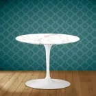Tulip Coffee Table Eero Saarinen H 41 in Entzo Ceramic Made in Italy - Scarlet Viadurini