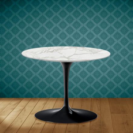 Tulip Coffee Table Eero Saarinen H 41 in Morpheus Ceramic Made in Italy - Scarlet Viadurini