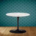 Tulip Eero Saarinen H 41 Coffee Table in Morpheus Ceramic Made in Italy - Scarlet
