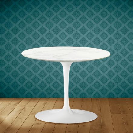 Tulip Coffee Table Eero Saarinen H 41 in Rem Ceramic Made in Italy - Scarlet Viadurini