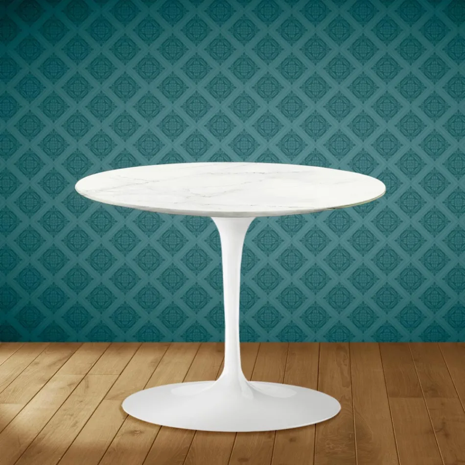 Tulip Coffee Table Eero Saarinen H 41 in Rem Ceramic Made in Italy - Scarlet Viadurini