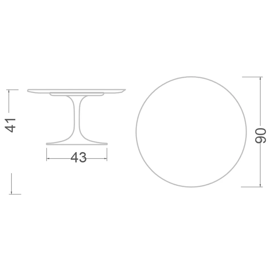 Tulip Coffee Table Eero Saarinen H 41 in Rem Ceramic Made in Italy - Scarlet Viadurini