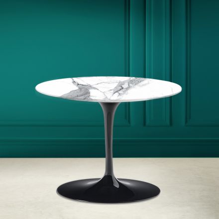 Tulip Coffee Table Eero Saarinen H 41 in Statuario Altissimo Made in Italy - Scarlet Viadurini