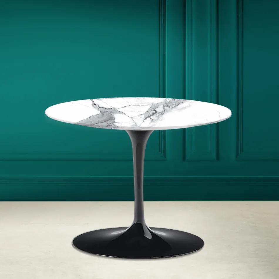 Tulip Coffee Table Eero Saarinen H 41 in Statuario Altissimo Made in Italy - Scarlet Viadurini
