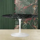 Eero Saarinen H 41 Oval Tulip Coffee Table with Green Alpi Marble Top Made in Italy - Scarlet Viadurini