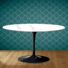 Tulip Coffee Table Eero Saarinen H 41 Oval in Entzo Ceramic Made in Italy - Scarlet Viadurini