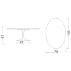 Eero Saarinen Tulip Coffee Table H 41 Oval in Marmorio Ceramic Made in Italy - Scarlet Viadurini