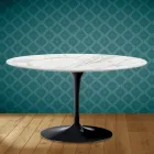Tulip Coffee Table Eero Saarinen H 41 Oval in Morpheus Ceramic Made in Italy - Scarlet Viadurini