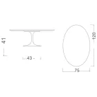 Tulip Coffee Table Eero Saarinen H 41 Oval in Noir Desire Ceramic Made in Italy - Scarlet Viadurini