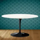 Tulip Coffee Table Eero Saarinen H 41 Oval in Rem Ceramic Made in Italy - Scarlet Viadurini