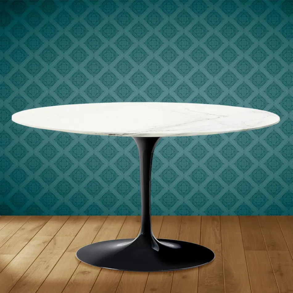 Tulip Coffee Table Eero Saarinen H 41 Oval in Rem Ceramic Made in Italy - Scarlet Viadurini