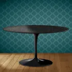 Eero Saarinen H 41 Oval Tulip Coffee Table in Somnia Ceramic Made in Italy - Scarlet Viadurini