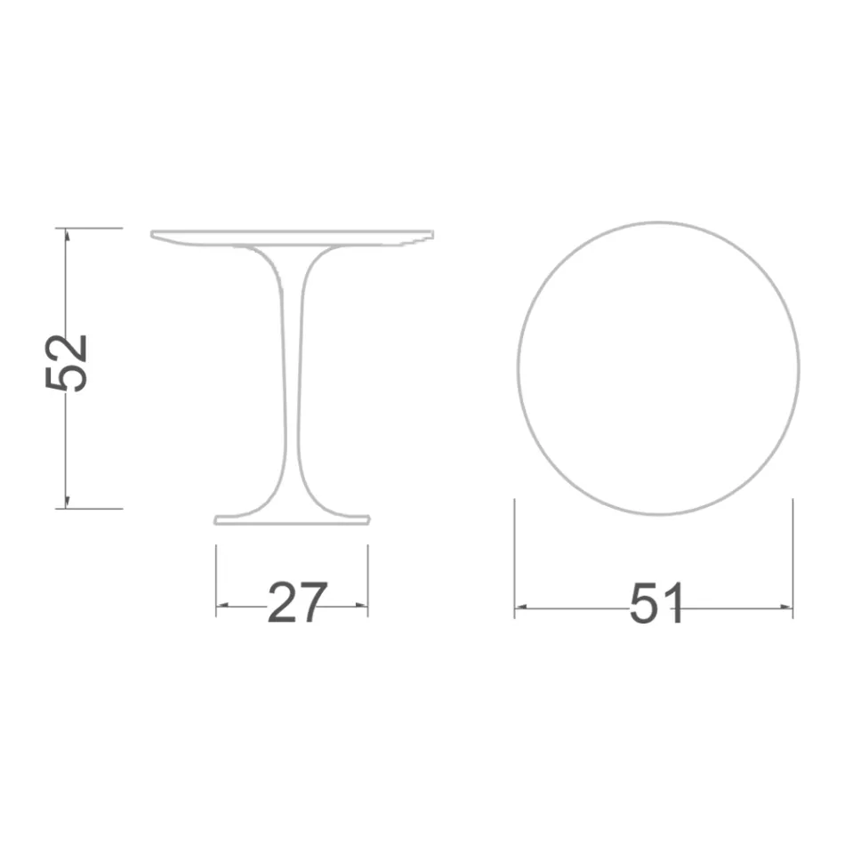 Eero Saarinen Tulip Coffee Table H 52 in Carrara Statuarietto Marble Made in Italy - Scarlet Viadurini