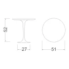 Tulip Coffee Table Eero Saarinen H 52 Round in Emperador Dark Marble Made in Italy - Scarlet Viadurini