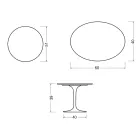 Saarinen Tulip Coffee Table H 39 cm in Florim Calacatta Gold Matt Ceramic - Scarlet Viadurini
