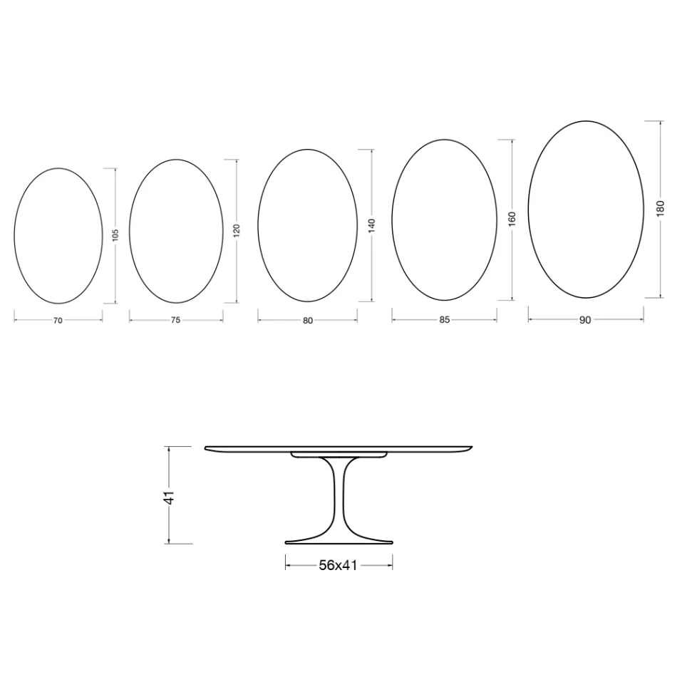 Saarinen Tulip Coffee Table H 41 cm in Florim Statuario Matte Ceramic - Scarlet Viadurini