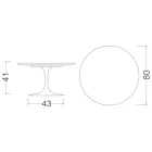 Tulip Saarinen Coffee Table H 41 with Round Caracatta Gold Marble Top Viadurini