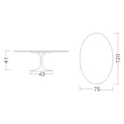 Tulip Saarinen Coffee Table H 41 in Black Oval Liquid Laminate Made in Italy - Scarlet Viadurini