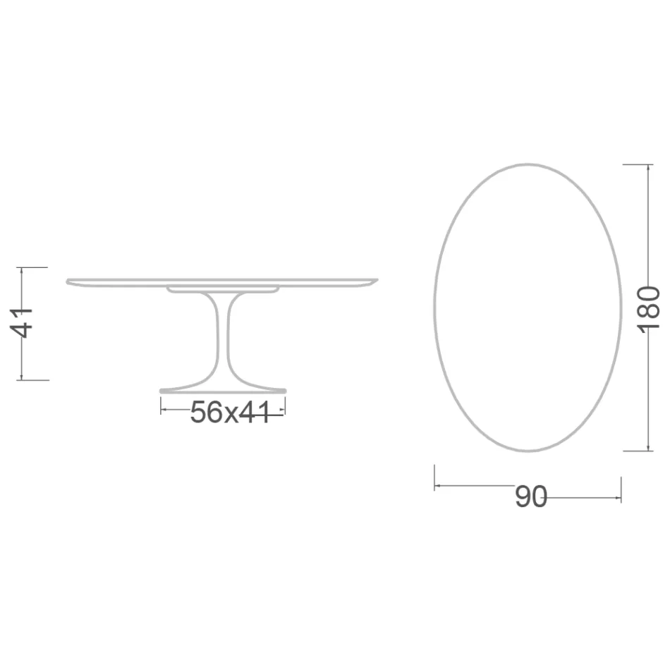 Tulip Saarinen Coffee Table H 41 in Statuarietto Carrara Marble Made in Italy - Scarlet Viadurini