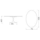 Tulip Saarinen H 41 Oval Coffee Table in Statuary Ceramic Made in Italy - Scarlet Viadurini