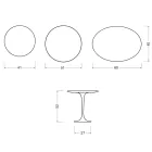 Saarinen Tulip Coffee Table H 52 cm in Florim Statuario Matte Ceramic - Scarlet Viadurini